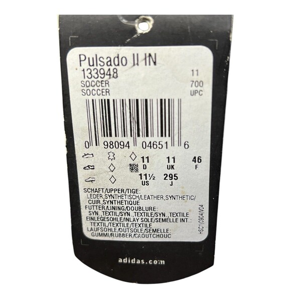 Adidas Predator Pulsado II Black/Red Indoor Soccer Men’s Shoes Size 11.5, 133948 - Picture 12 of 12